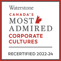 Waterstone Canada's Most Admired award logo.