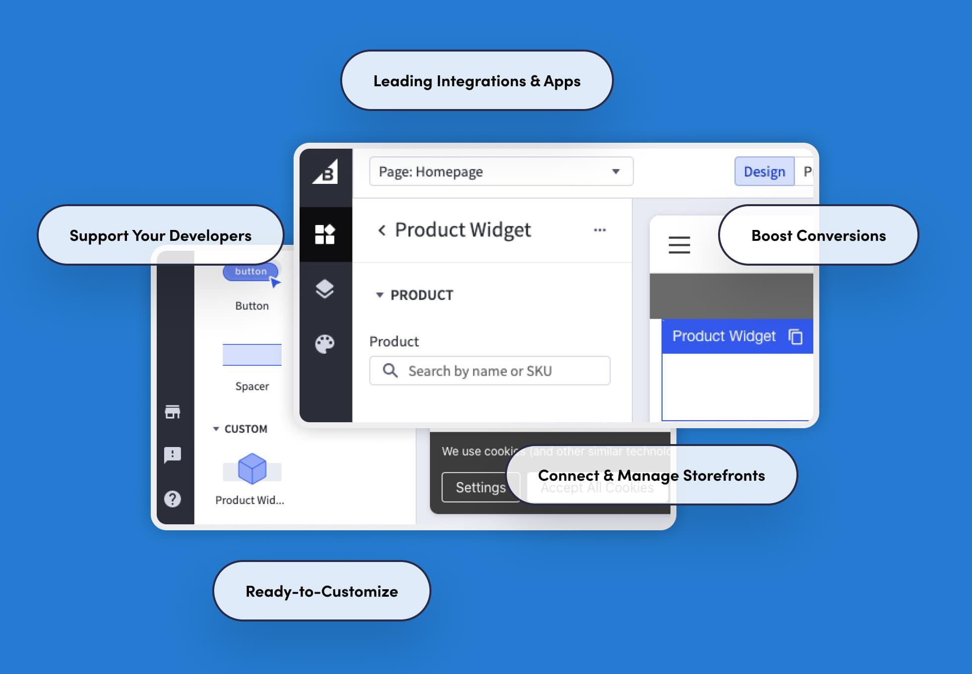 Commerce dashboard and analytics interface for business management.
