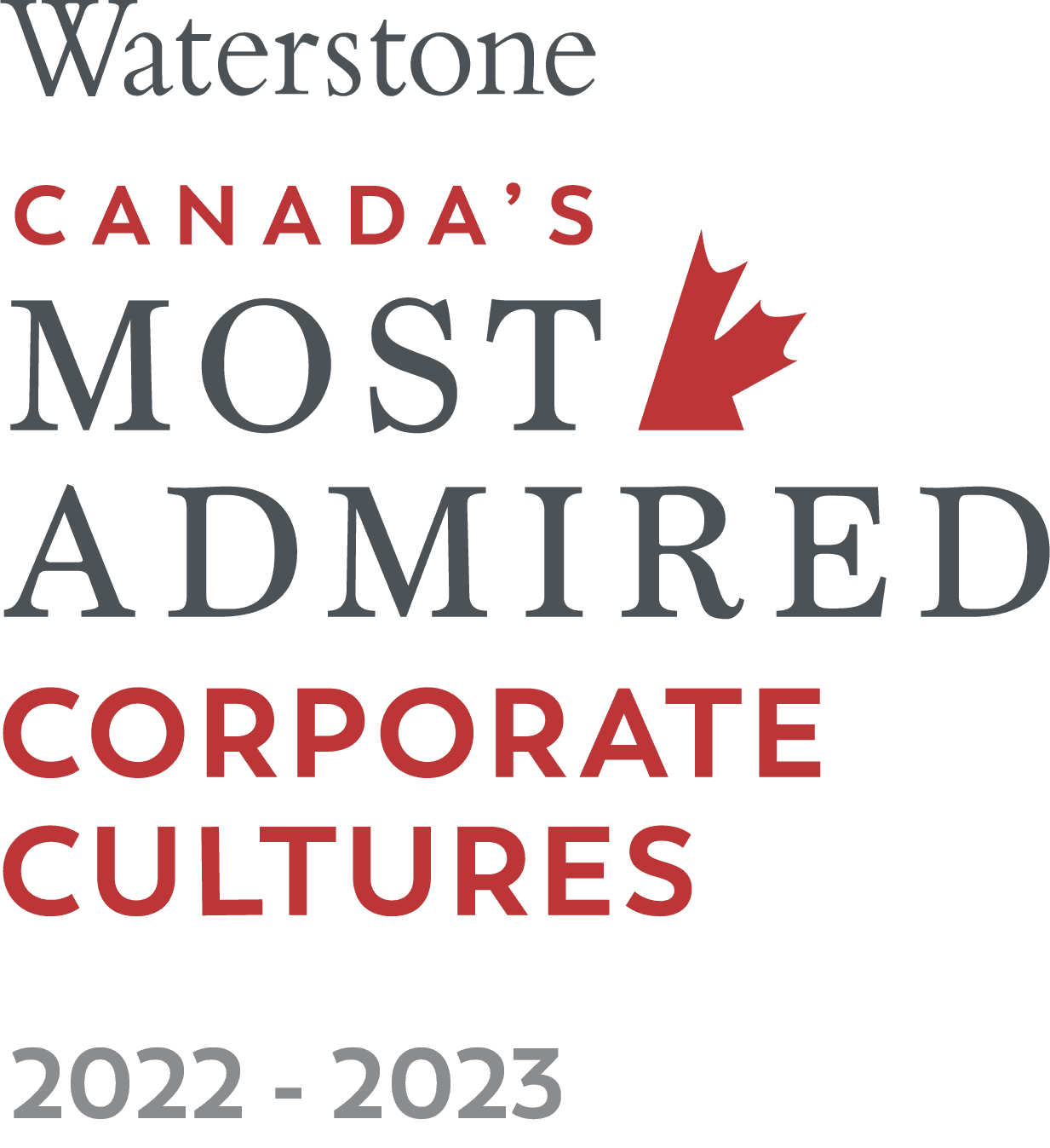 Waterstone Canada's Most Admired award logo.