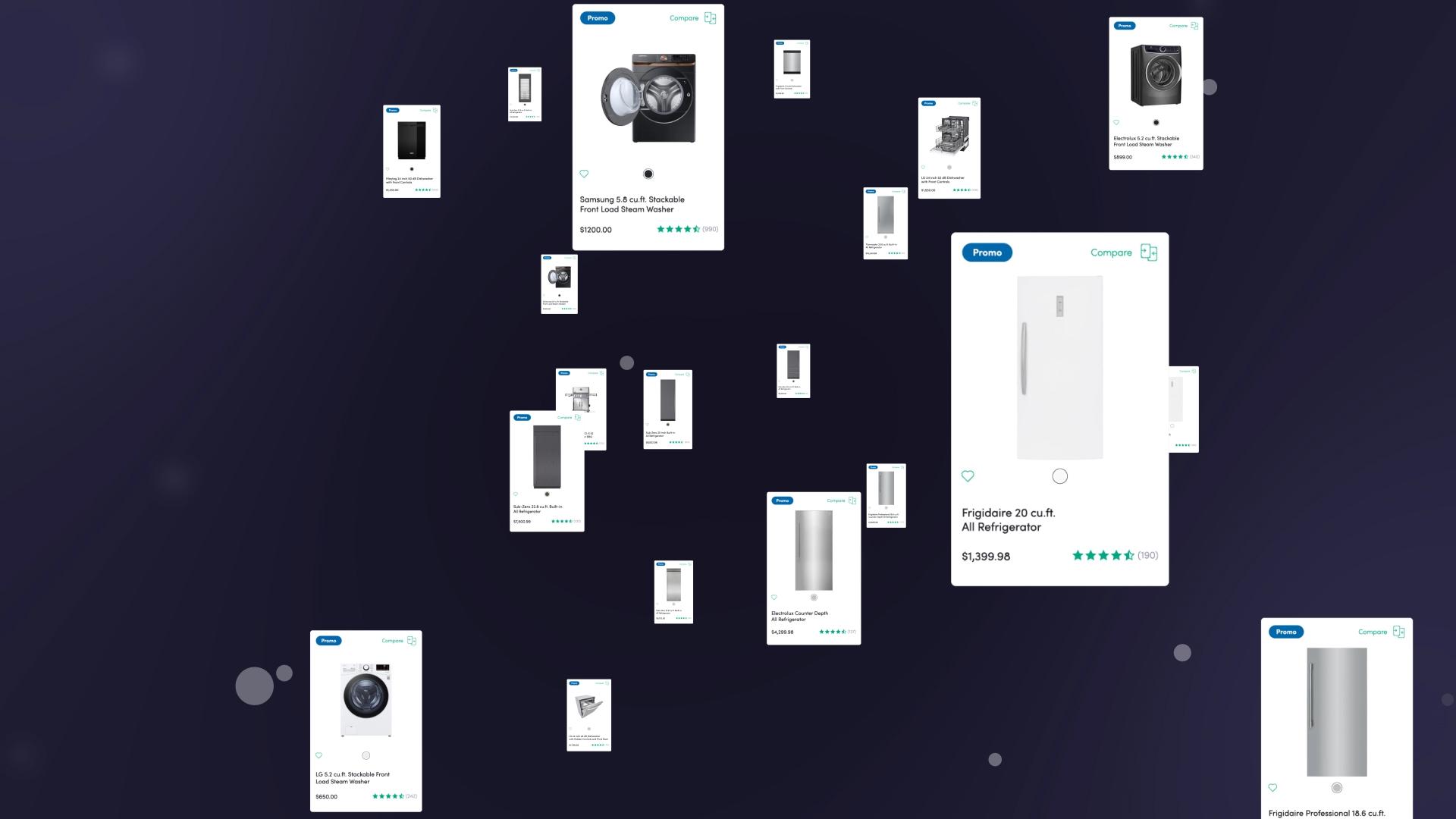 Trail Appliances AI-powered Q&A and Compare Agents in action.
