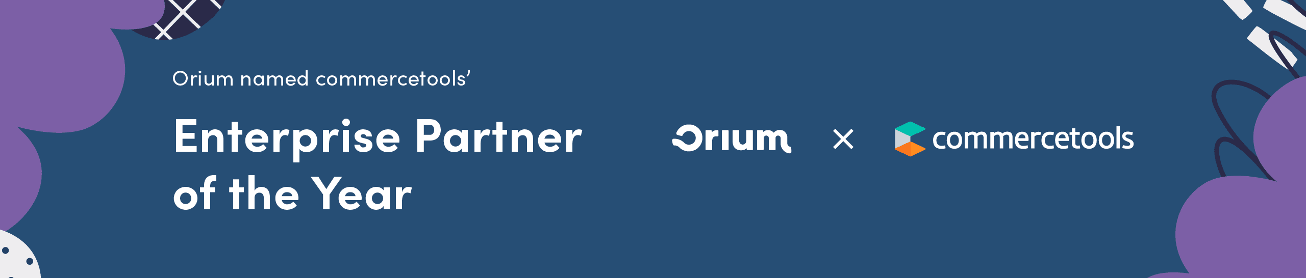 Logos of Orium and commercetools as Orium is selected as commercetools' Enterprise Partner of the Year.