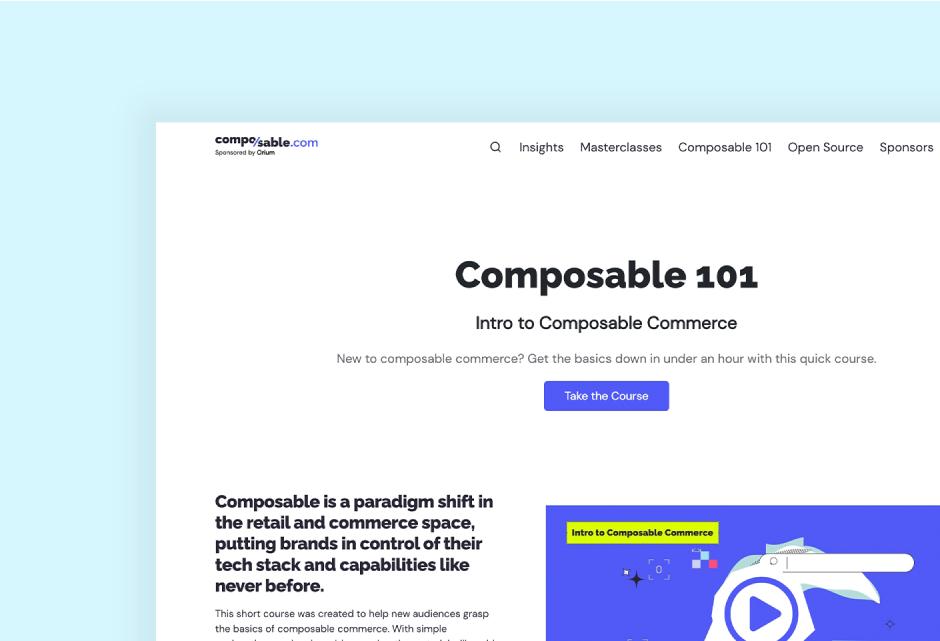 A thumbnail of the Composable 101 course landing page.