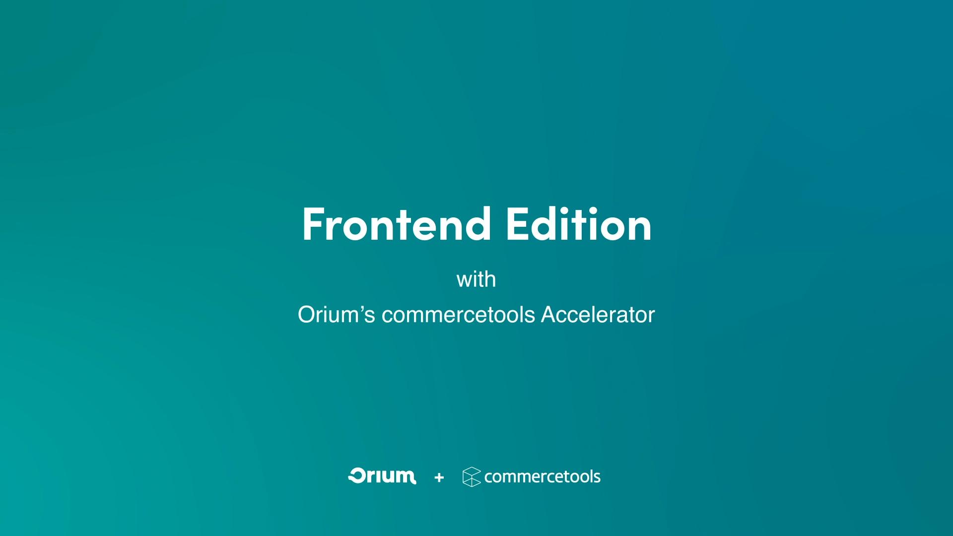 Commercetools Accelerator "Frontend" video cover.