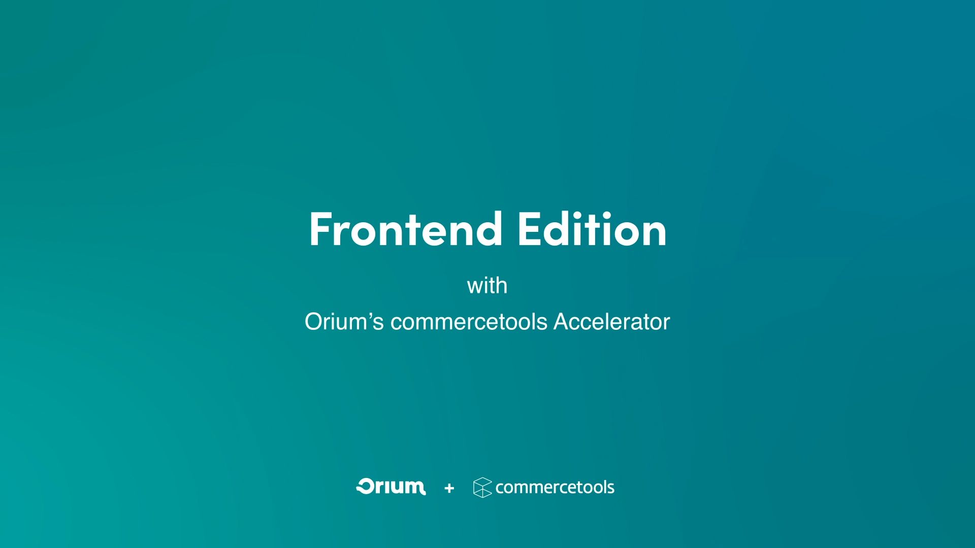 Commercetools Accelerator "Frontend" video cover.