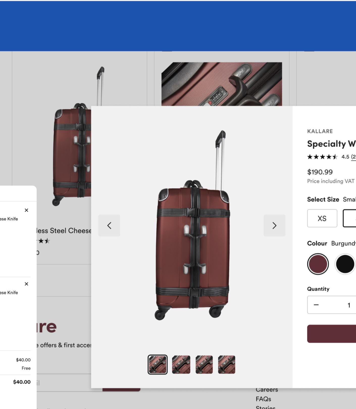 Example of a product page using the Elastic Path Accelerator.