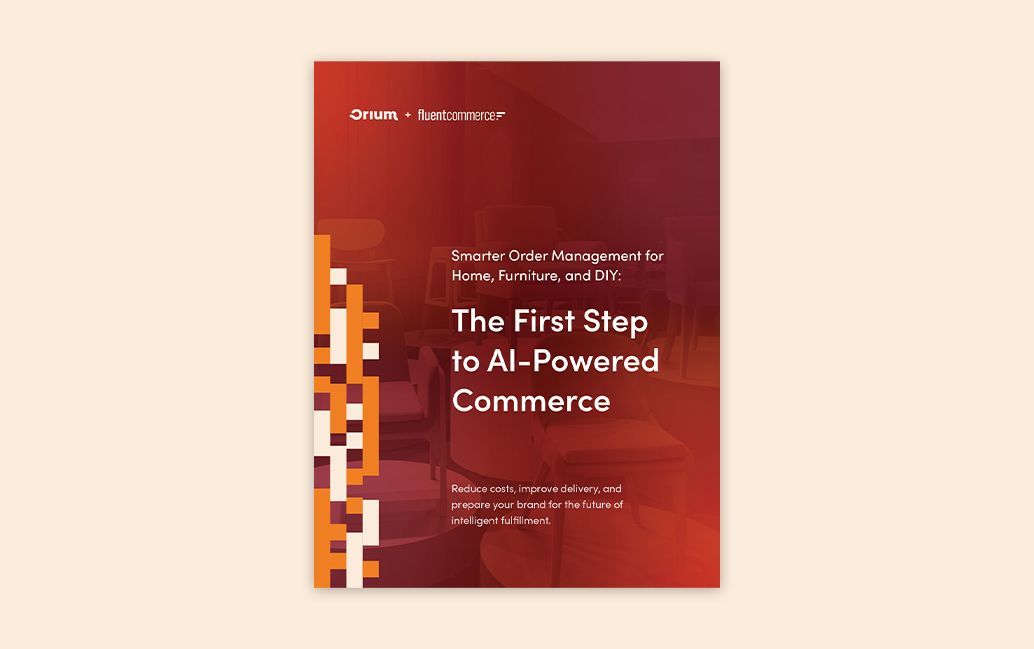 A thumbnail image of the cover of the Smarter Order Management Playbook, from Orium and Fluent Commerce